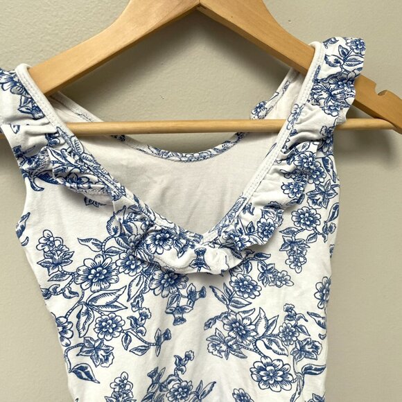 Remie Girl Blue China Ruffles Leotard - Picture 5 of 7